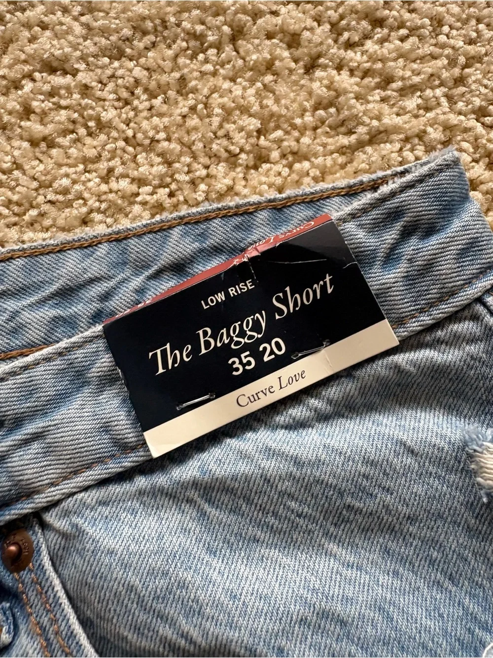 Abercrombie The Baggy Low Rise Jean Shorts Size 35/20